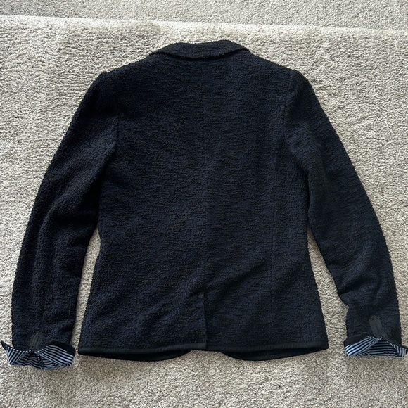 Anthropologie Cartonnier Navy & Black Boulce Textured Blazer - Picture 4 of 5